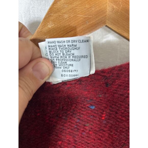 Bonner Of Ireland Poncho Purple Burgundy Speckled Cable Knit Small Cape Irish - Picture 7 of 10